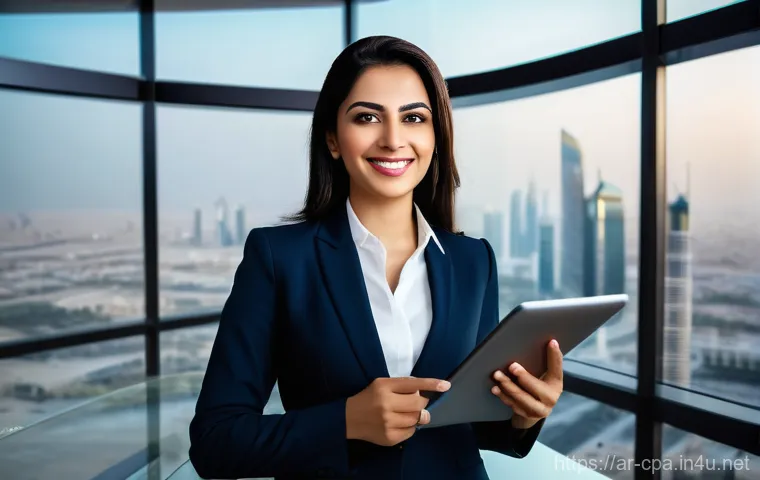 CPA 합격생 인터뷰 - **Prompt 2: Collaborative Study Group Utilizing Digital Tools**
    A small group of three young Ara...