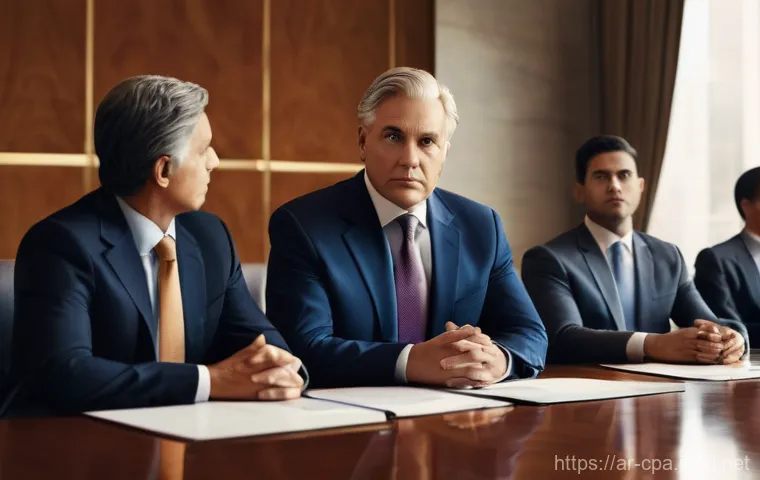 CPA로서의 기업 감사 사례 분석 - **Prompt:** "In a bright, futuristic meeting room with large windows overlooking a vibrant, green ci...