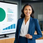 Home 16 CPA 실무와 이론의 차이 - **Prompt:** A modern, professional female accountant in a well-lit, open-plan office setting, confid...