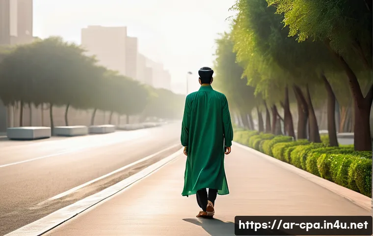 공인회계사로서의 경력 전환 사례 - **Prompt 1: The Crossroads of Opportunity**
    A thoughtful young Arab man or woman, dressed in ele...