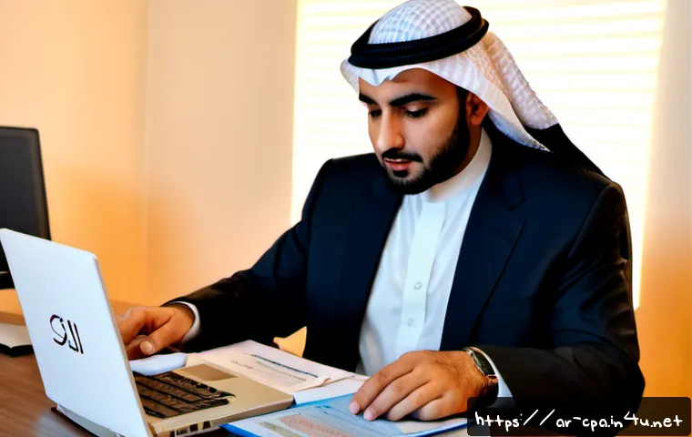 CPA 분야별 요구 역량 - Photorealistic modern accounting professional in a tailored modest business suit reviewing financial...